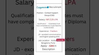 Capgemini Recruitment #job #shorts #india #jobsearch #engineering