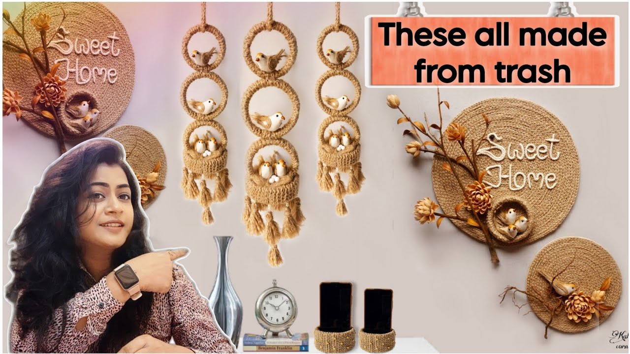 2 Unique DIY Bird nest house from waste materials 💡 Wall hanging & mobile holder diy