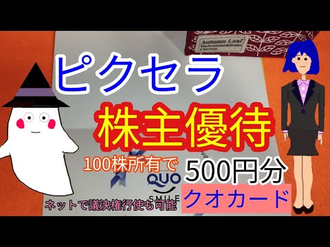 株主優待　クオカード　ピクセラ　