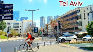 [4K] Wonderful Day in Tel Aviv. Walking from Carlebach Street to Ibn Gabirol Street
