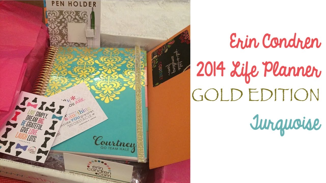 Erin Condren Life Planner UnBoxing and Overview (Gold Edition) - YouTube