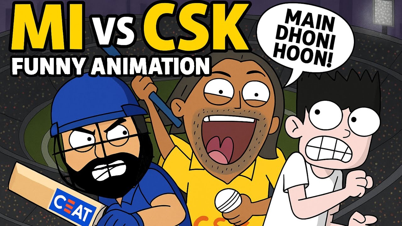 MI vs CSK β Indian Premier League Funny Animation 2025 - YouTube