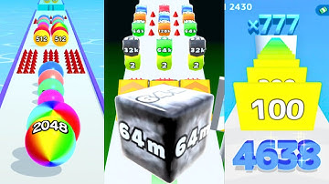 Ball Run 2048 vs Jelly Run 2048 [High Score 64M] vs Number Master | 3 in 1 Merge Challenge!