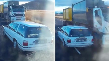 Dashcam Shows Driver Narrowly Avoid Head-on Collision