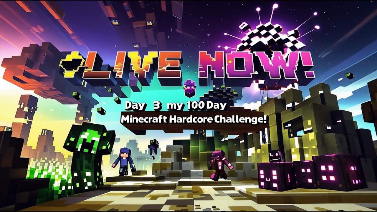 🔴 LIVE NOW! Day 3 of my 100 Days Minecraft Hardcore Challenge! - YouTube