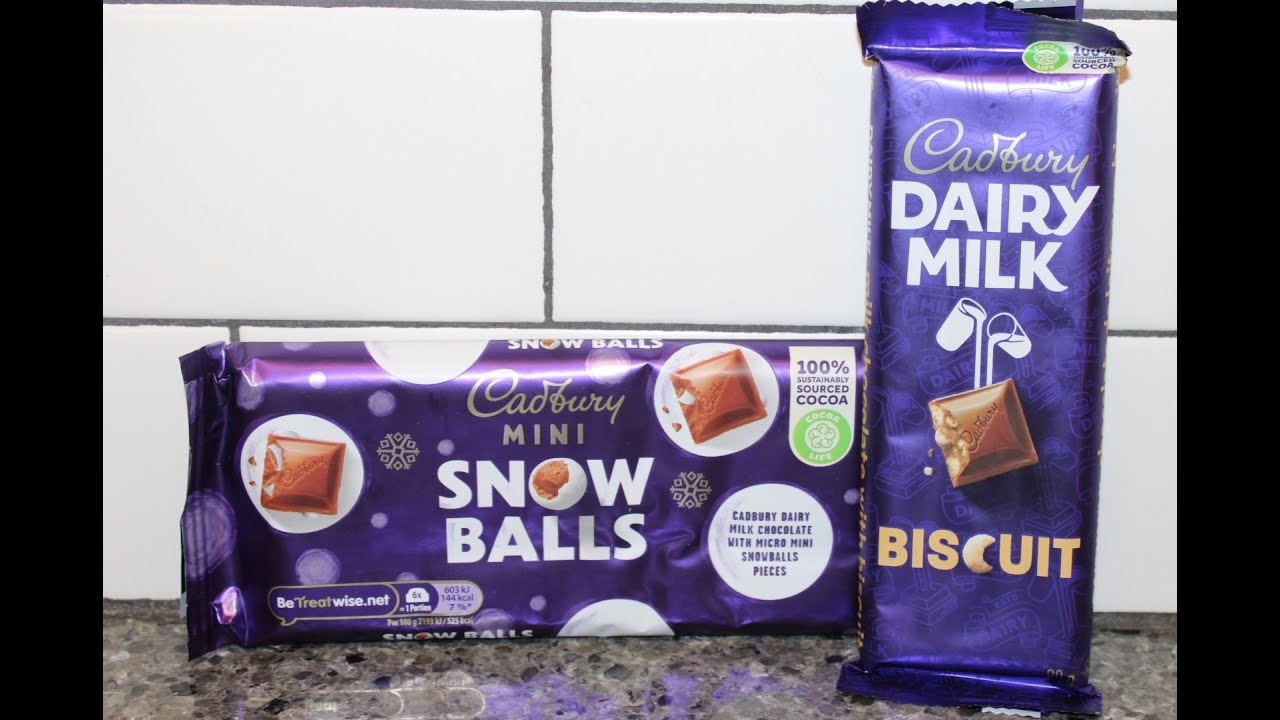 Cadbury Mini Snow Balls & Cadbury Dairy Milk Biscuit Review YouTube