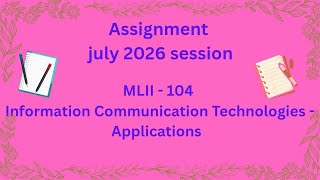 MLIS ignou assignment code mlii 104. ##ignousolvedassignment #mlis ##LibraryScience #blis
