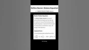Define Navier Stokes Equation #science