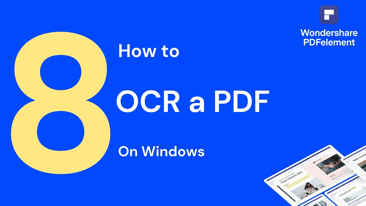 How to OCR a PDF on Windows | Wondershare PDFelement 8 - YouTube