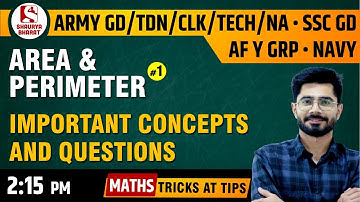 #14 Area & Perimeter (1) | Maths Class for Army GD/CLK/TECH/NA/SSC GD/AF Y Grp  | By Sanjay Sir