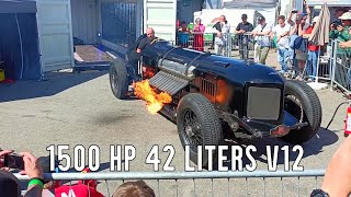 1500 hp 42 liters V12 Packard-Bentley Mavis engine startup and sound