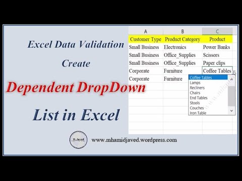 Excel Data Validation – How to create dependent drop down list in excel ...