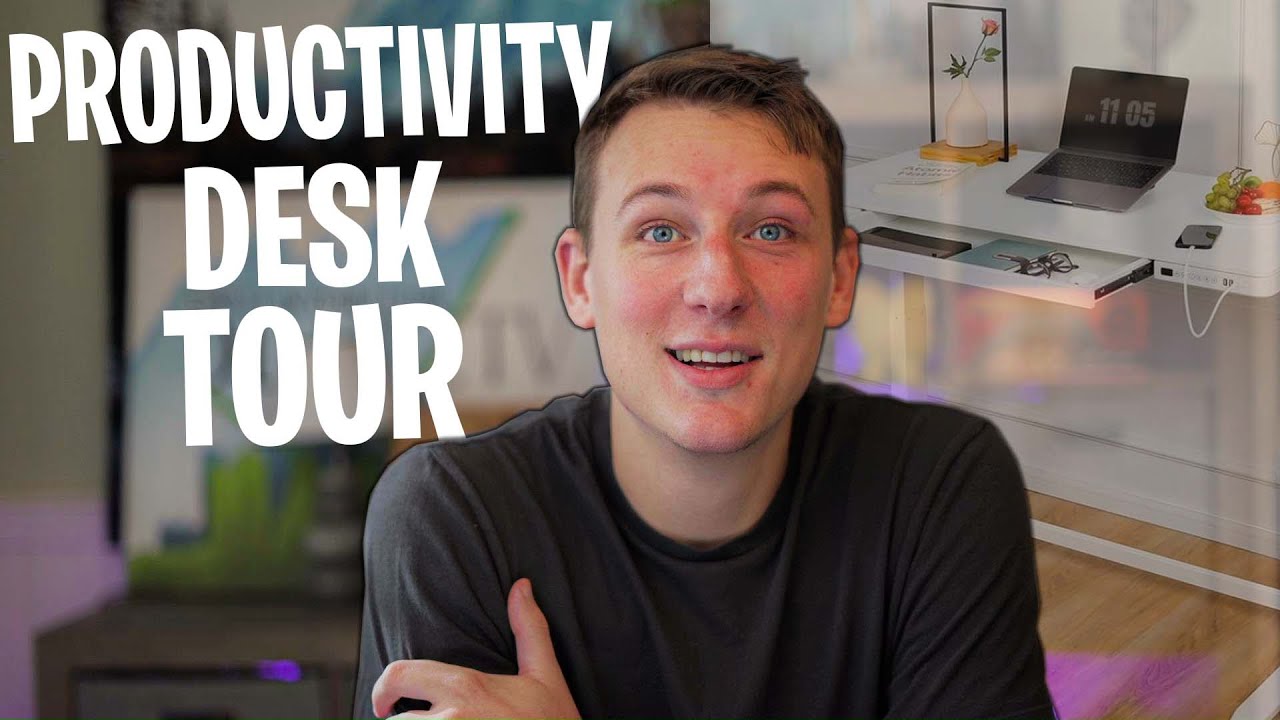 My Productivity Desk Tour (2021 Work from Home Office Tour) | Office ...