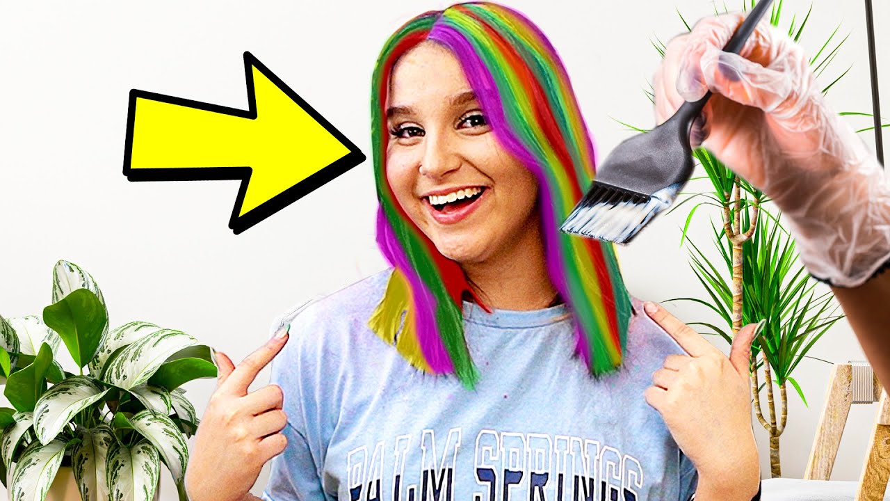 Meine HAARE in REGENBOGEN-FARBE färben !🌈😳 - Celina