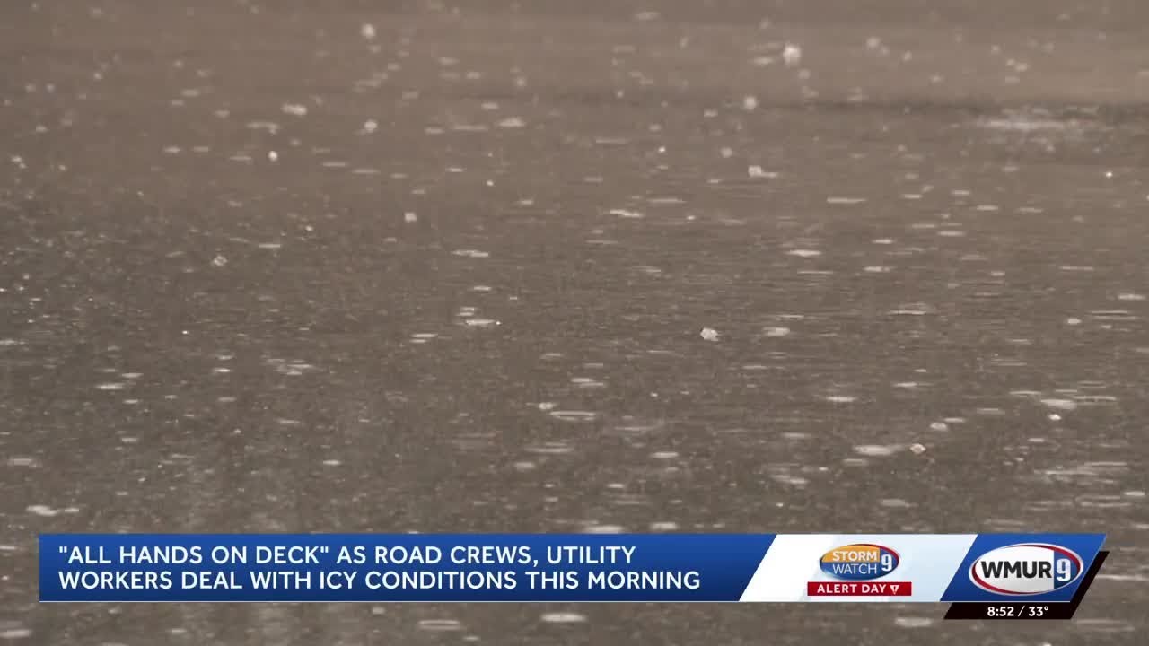 Thousands of outages reported in NH; roads slick in many areas - YouTube