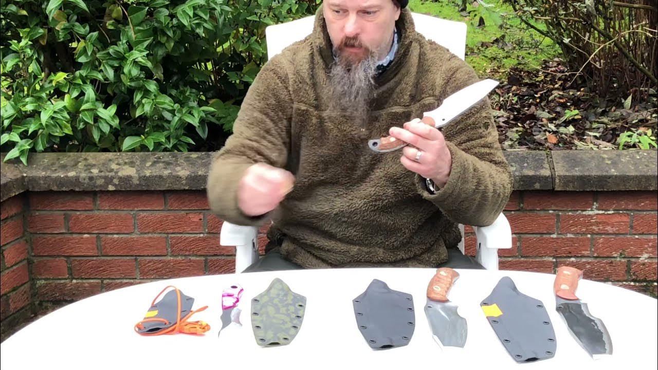 Origin knives Tracker style knives by custom knife maker Kev Cunningham