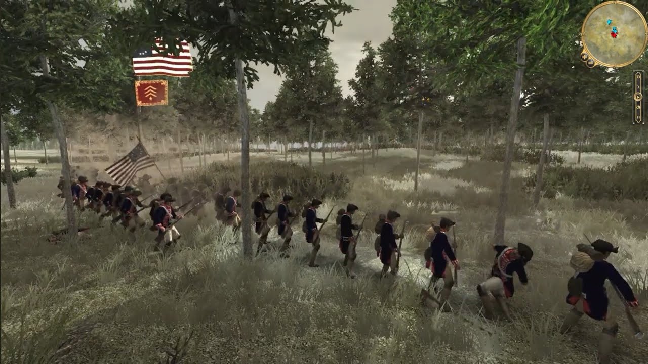 Skirmish in the woods.  America Vrs Spain. Total War EMPIRE. 