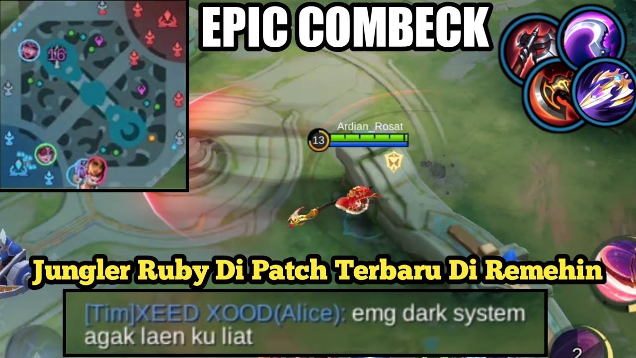 EPICK COMBECK JUNGLER RUBY DI PATCH TERBARU - RUBY BEST BUILD 2023 ...