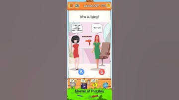 Braindom Riddle 2021 Updated Level  297 Who is lying Straight hair women Walkthrough
