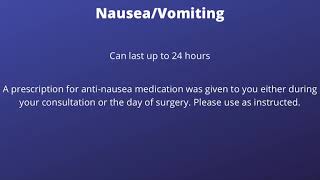 Orofacial & Dental Implant Surgery - Post Operative Instructions