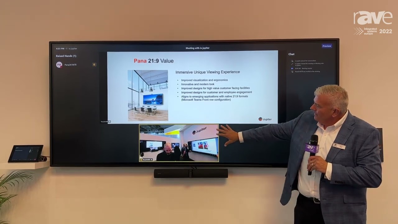 ISE 2022: Jupiter Demos Its Pana 105 21:9 Display Running a