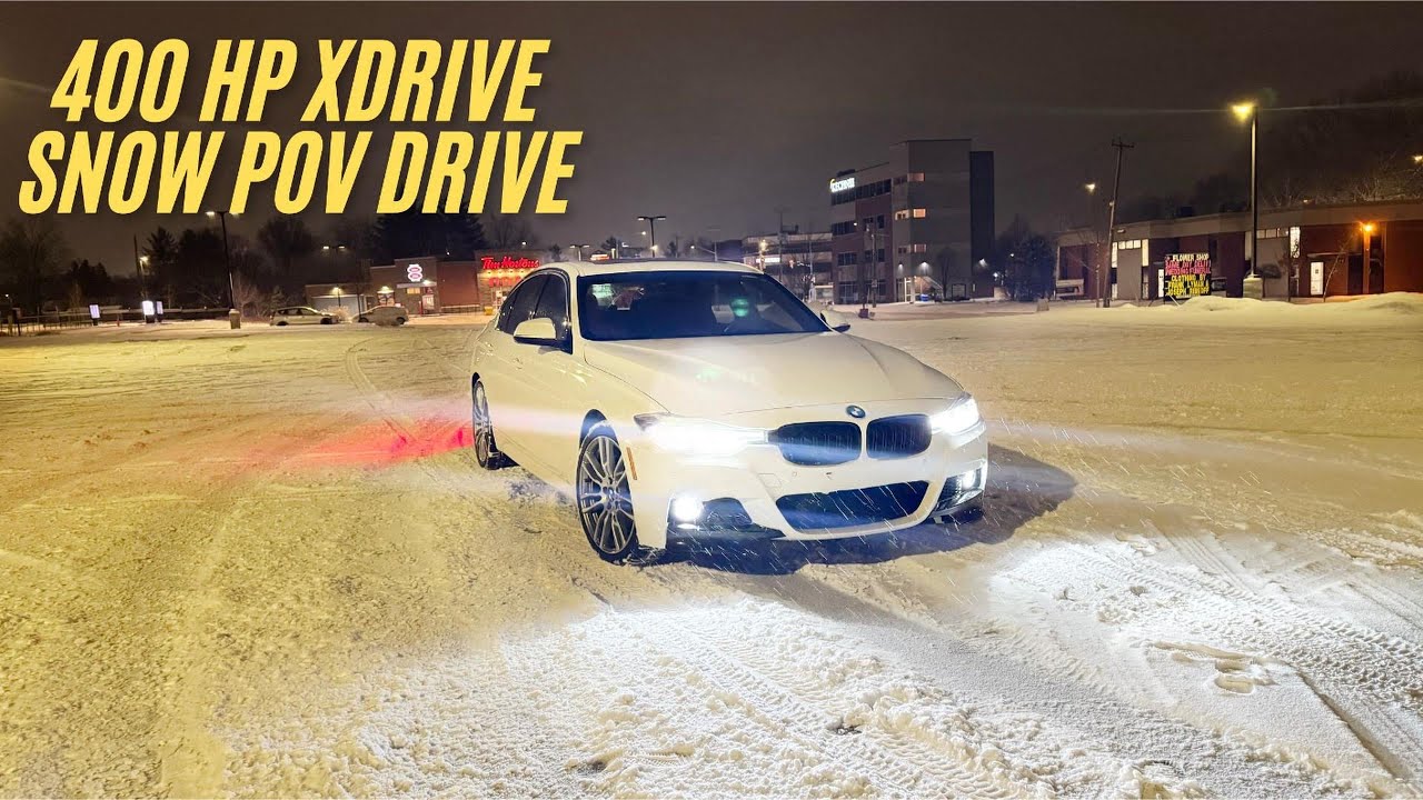 Bmw 340i Snow Drifting POV Night Drive - YouTube