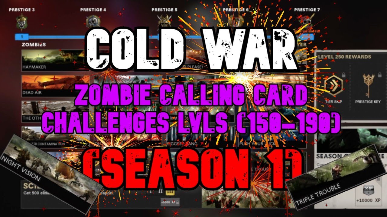 COD COLD WAR ZOMBIE CALLING CARD CHALLENGES SEASON 1 GUIDE! LVLS