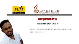 DBMS TUSK 28 | 1 St Year | Semester 01 | Java Institute | QUESTION SET 28