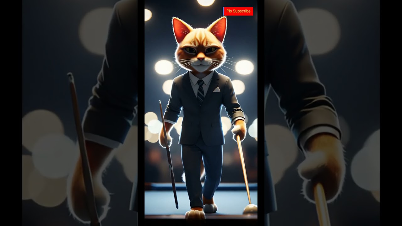 "Cinematic Cat in the Pool Hall 🎱 | 3D Realistic Walking Shots | 4K Ultra Realism