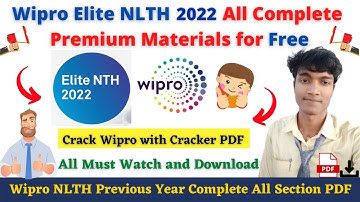 🔴Wipro Elite NLTH 2022 Premium Preparation Materials Complete Section  💯 Free PDF File Download now🤩