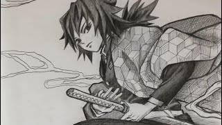 鬼滅の刃★シャーペンで挑戦【義勇】イラストお絵かき
