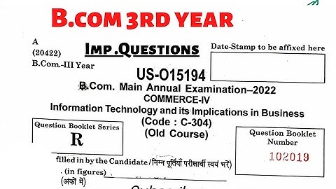 Information Technology and its Implication in Business/ Code–[C-304]/previous paper–2022/B.com Third