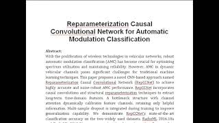 Reparameterization Causal Convolutional Network for Automatic Modulation Classification