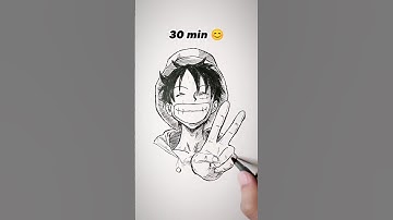 How to Draw Luffy in 1hr 😳 #shorts #anime #drawing