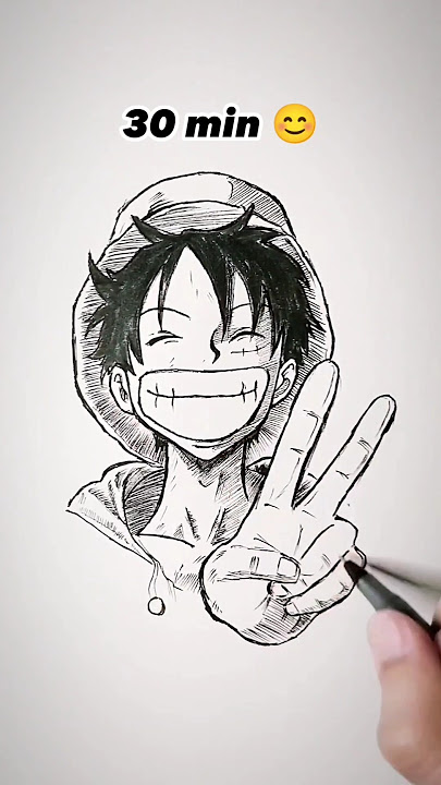 How to Draw Luffy in 1hr 😳 #shorts #anime #drawing