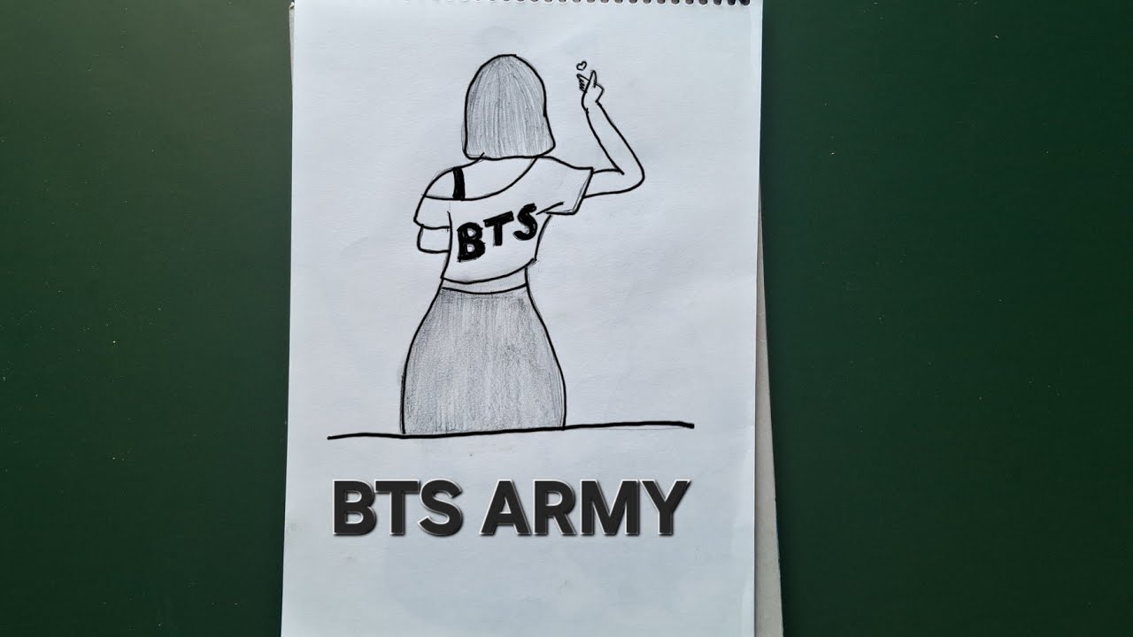 How to draw BTS army girl || bts art in easy way || easy for begginers