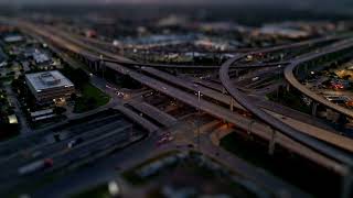 DJI Mini 4 Pro Captures EPIC Highway Intersection at Night | Hyperlapse Magic!