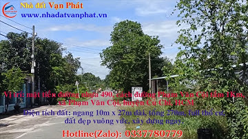 Lô đất mặt tiền đường nhựa 490, tổng diện tích 270m2, full thổ cư, xã Phạm Văn Cội, Củ Chi, HCM