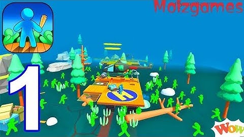 Raft Survival Zombie forest - Gameplay Walkthrough Part 1 Stickman Zombie Raft ( Android, iOS)