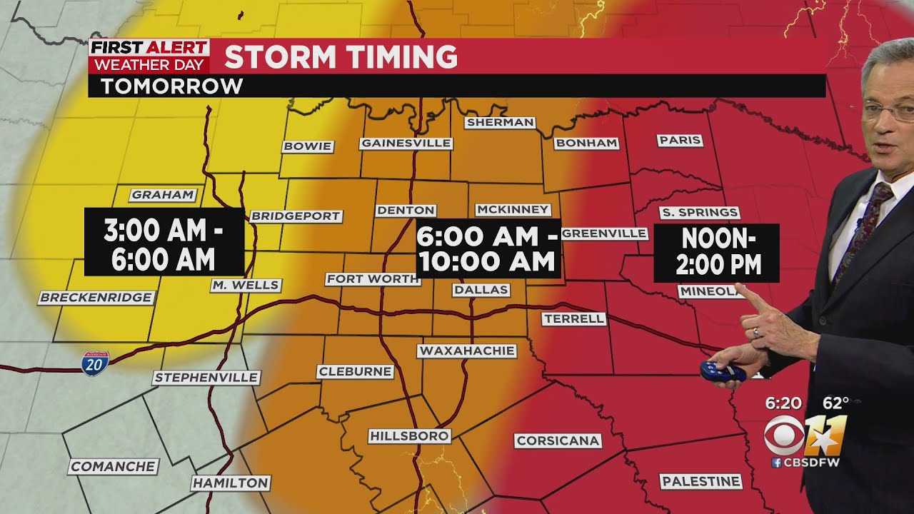 Severe storms expected during the Tuesday morning commute - YouTube