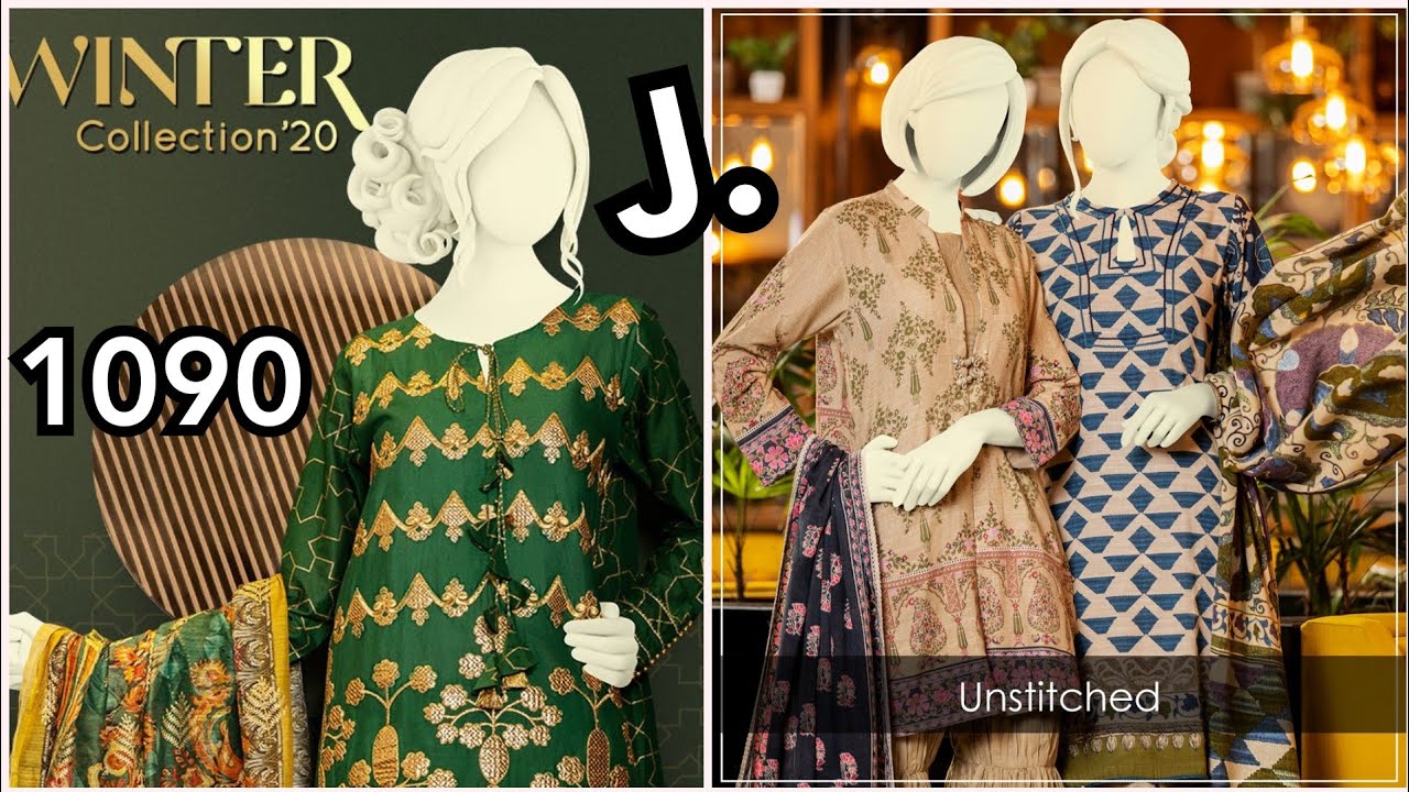 j. winter collection 2020-21 unstiched Dresses with price 1090