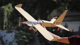 How to make a cardboard airplane - flying bottle airplane