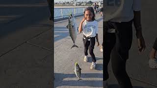 Catching bonitas in Belmont Pier Long Beach CA. #fishing