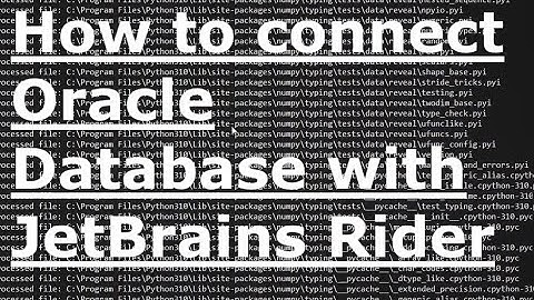 How to connect Oracle with JetBrains Rider