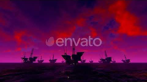 3D Graphics Oil Platforms In The Sea | Motion Graphics - Envato elements