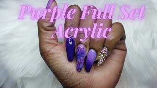 Purple Marble Ombre Nails | Watch me work: Acrylic Nails by Brittany Coriece 174 views 3 years ago 9 minutes, 13 seconds