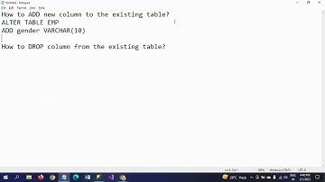 SQL SERVER||How to ADD new column and DROP Column from existing table?