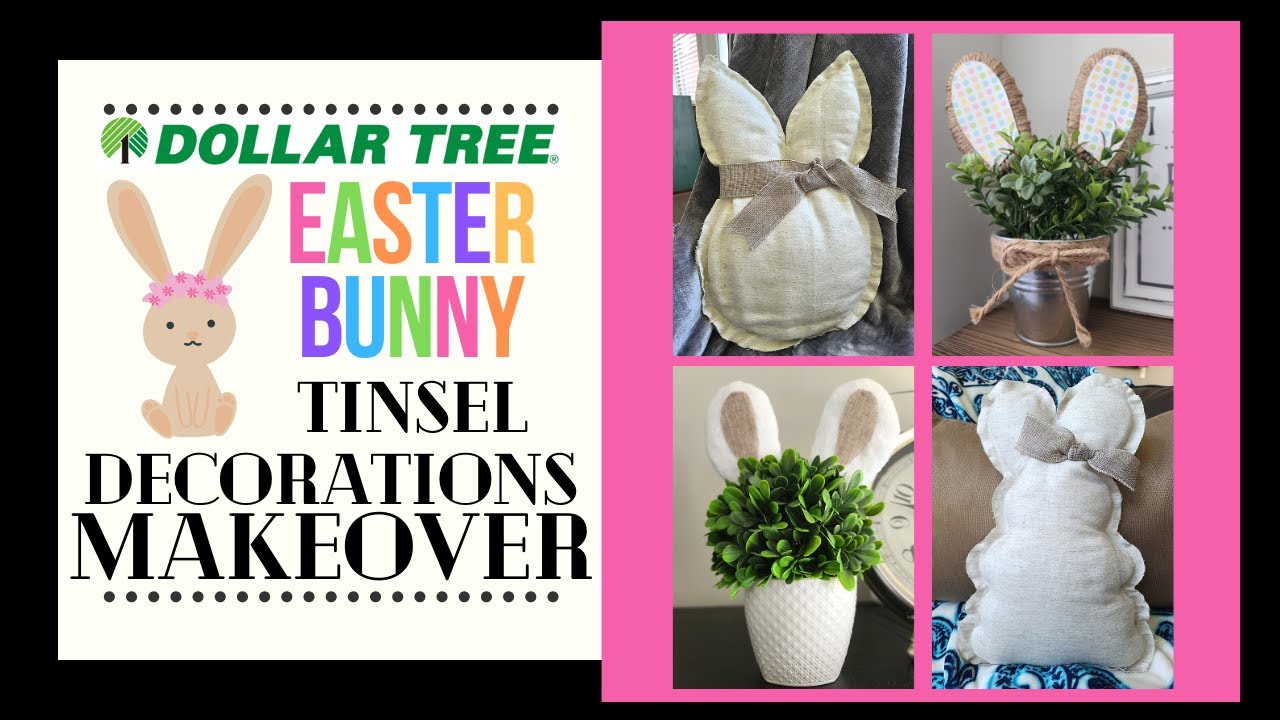 Dollar Tree Easter Bunny DIY Dollar Tree Tinsel Decoration Makeover