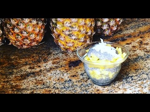 Delicioso pudín de chia / piña colada