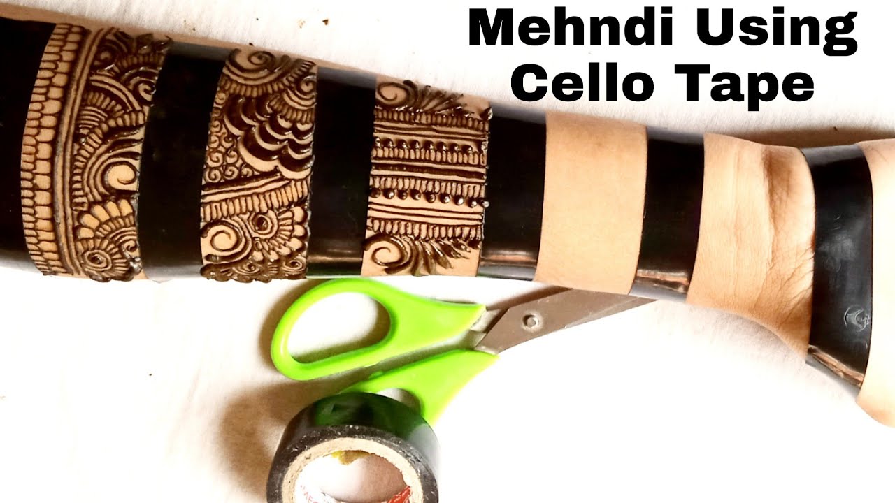 Best Mehndi Design Using Cello Tape / Cello Tape Mehndi Design / Chura